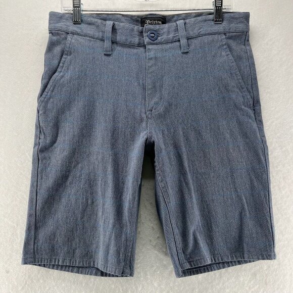 Brixton Shorts Mens Size 32 Toil II Chino Flat Front Walking Stretch Cotton Blue - Picture 1 of 11